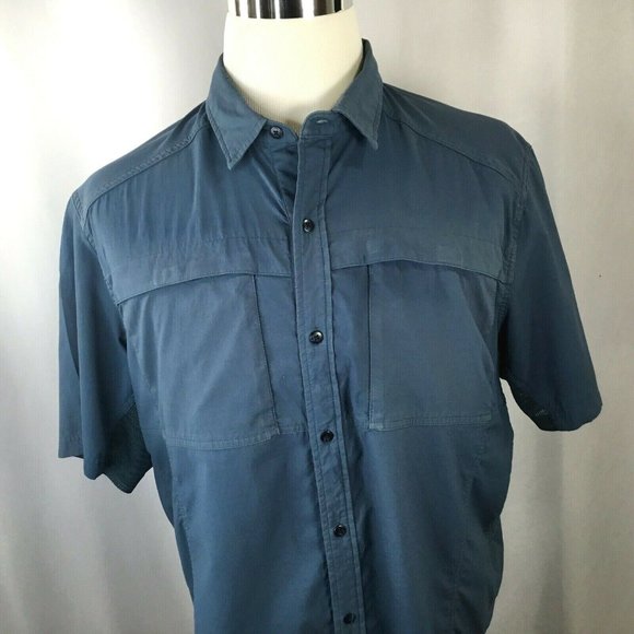 REI Other - REI Vented Men's XL Shirt Short Sleeve Button Fishing Blue Green Hiking Outdoor